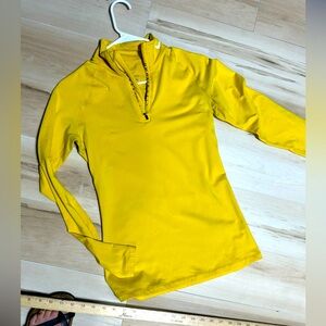 Yellow NIKE LIVESTRONG dri fit Long Sleeve Quarter-Zip Top running A150
